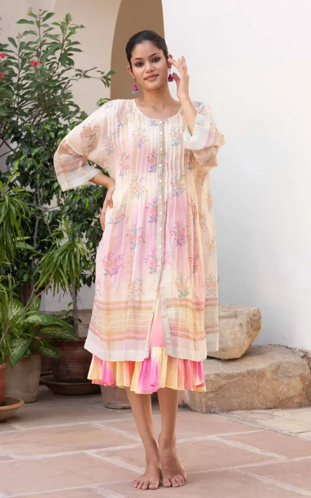 SHEER 1 DRESS WITH COTTON SLIP DRESS