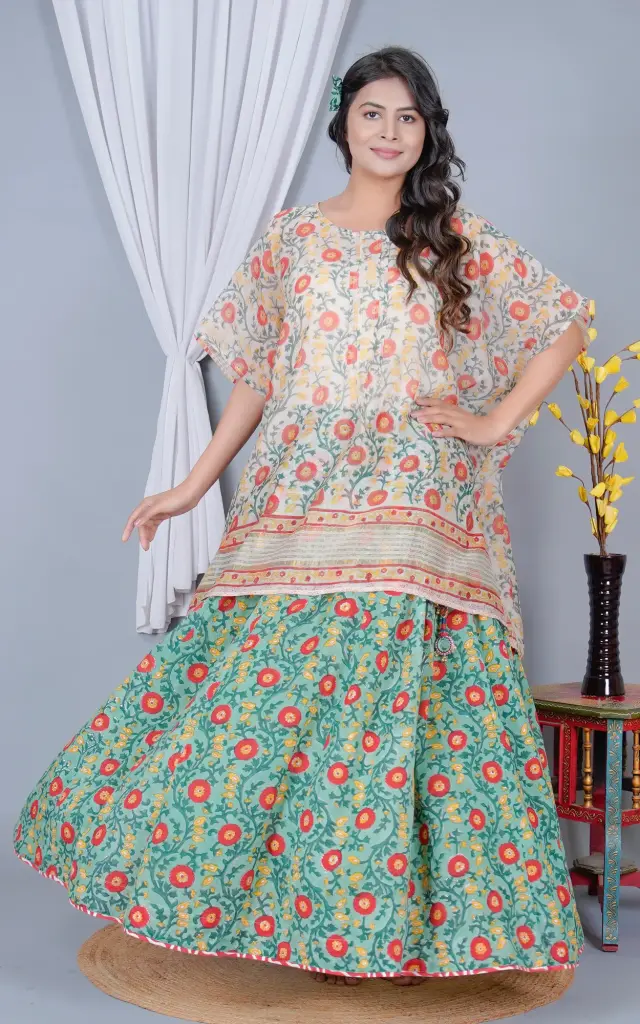 GULAB 9 CHANDERI TUNIC