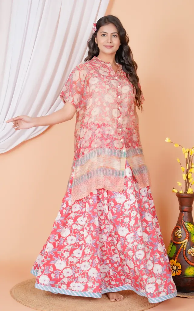 CAMELLIA 7 CHANDERI TUNIC