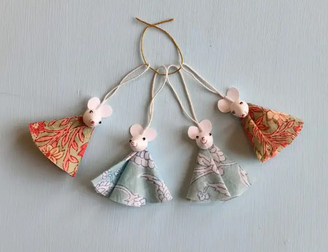 CHRISTMAS HANGING MOUSE SET OF 4