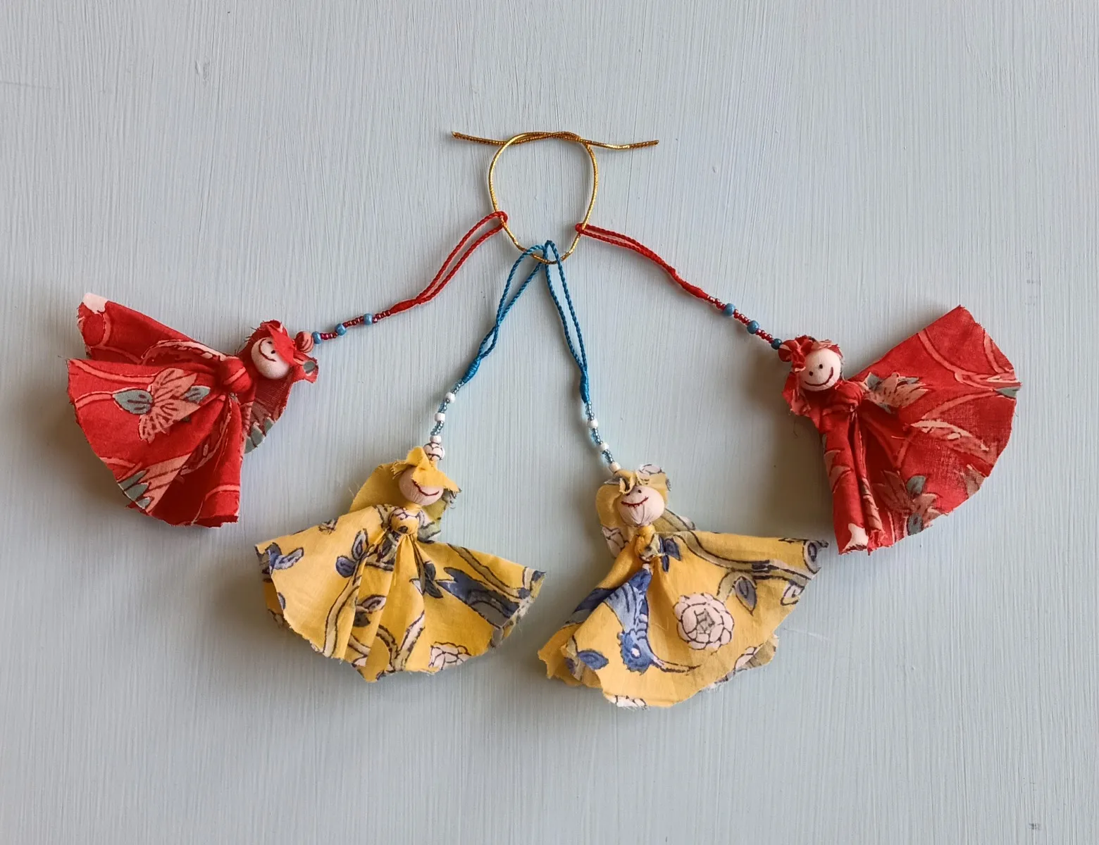 CHRISTMAS HANGING PUPPET DOLL SET OF 4