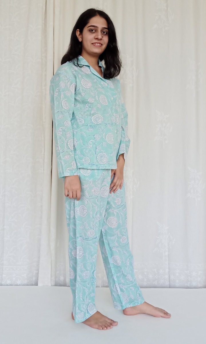 Cool Nights Satin Trim Ankle Pajama Pants Curio Floral Mulberry - Soma
