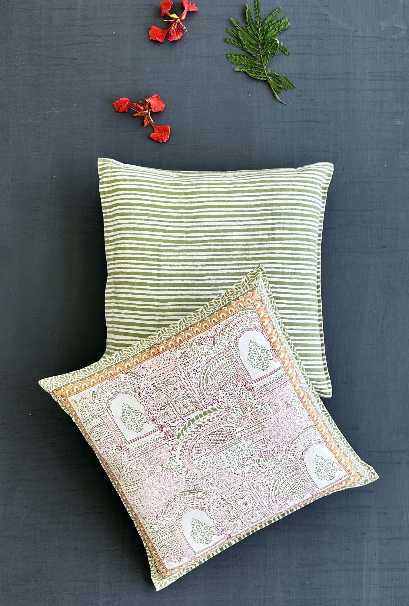 Sanganeri printed cushion covers online