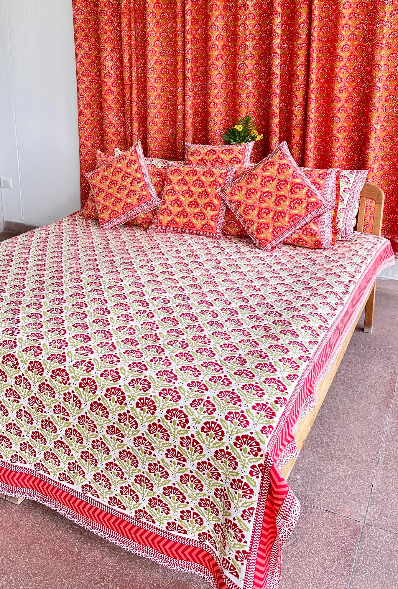 Hand block print cotton bedspreads