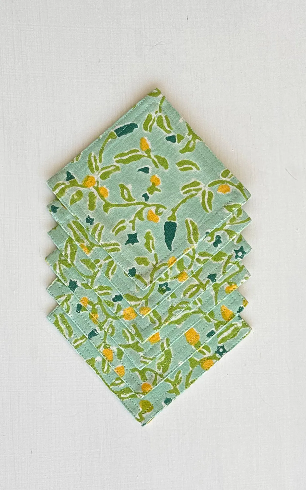 hand block print tea coasters