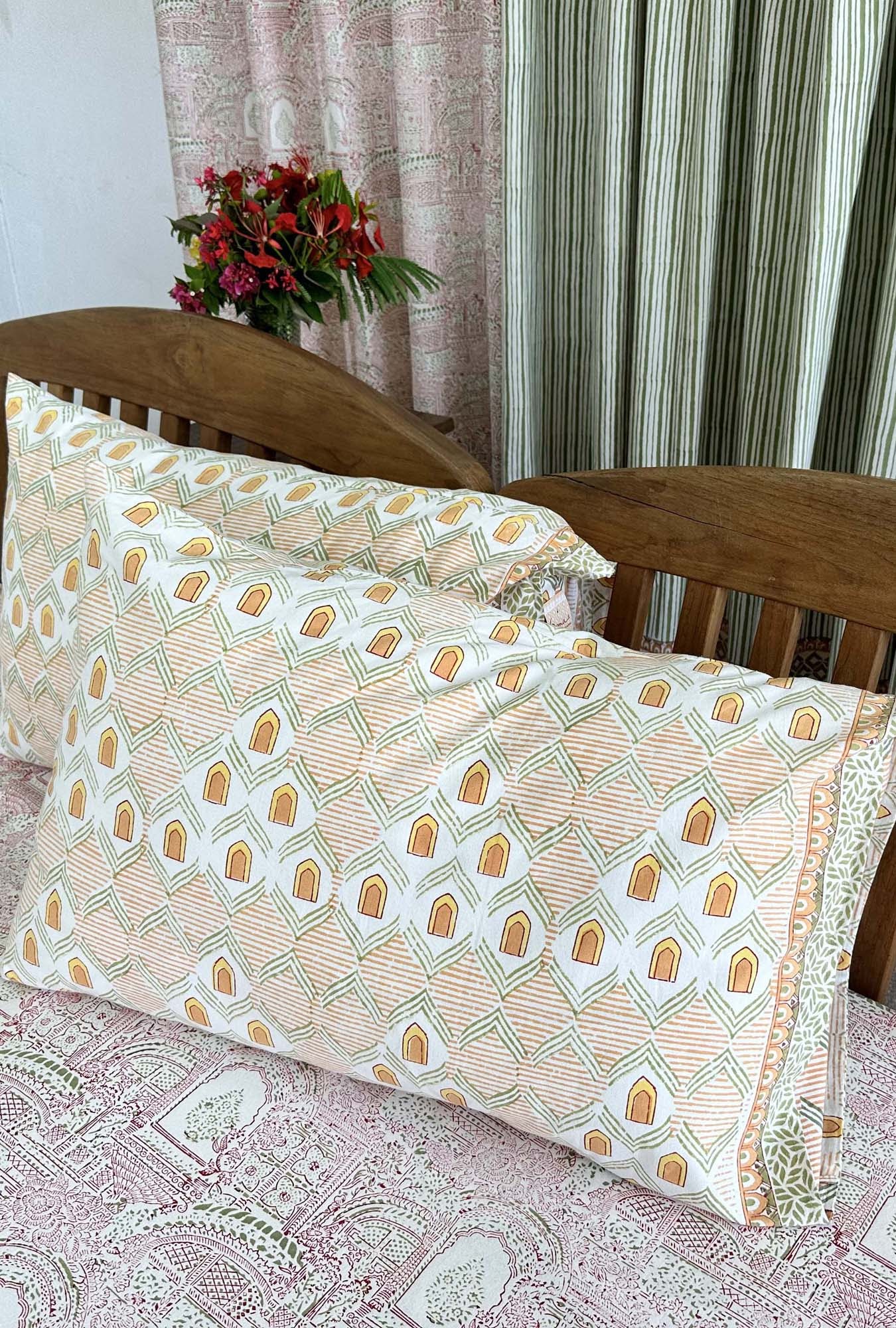 Buy 100% cotton Bagru printed pillow covers online